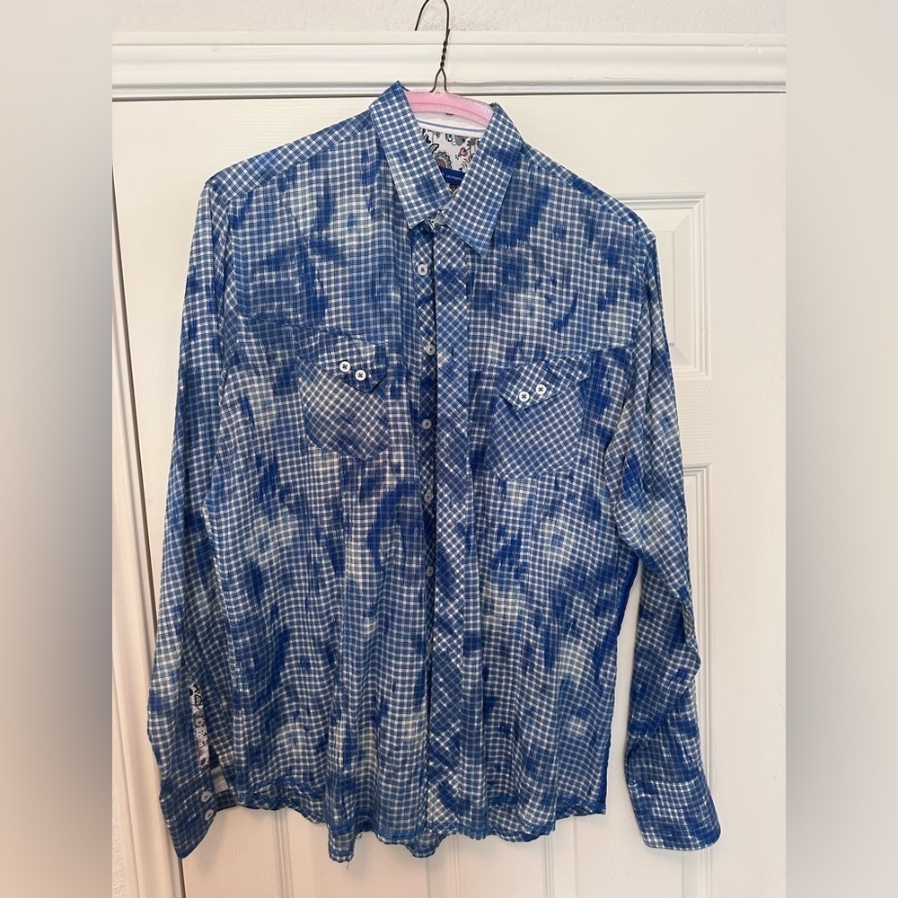 George Roth LA Blue Long sleeved button down, XL